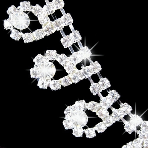 Lady Bridal Wedding Engagement Rhinestone Teardrop Necklace Earrings Jewelry Set Image 3