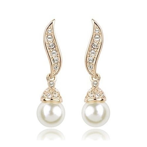 Fashion Womens Rhinestone Faux Big Pearl Drop Earrings Necklace Jewelry Sets Image 6