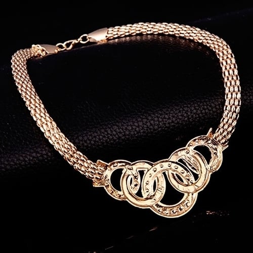 Women Bridal Crystal Choker Necklace Earring Bracelet Chandelier Ring Jewelry Set Image 9