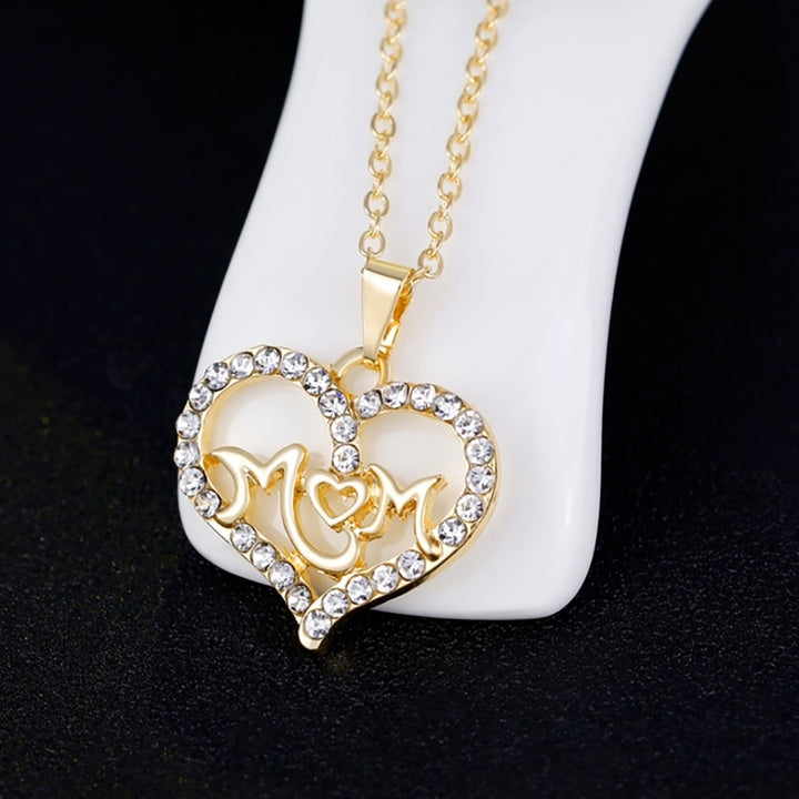 Women KC Gold Plated Mom Hollow Heart Necklace Jewelry Set Bracelet Earrings Image 3