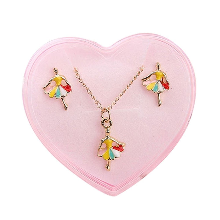 Cute Butterfly Bowknot Beetle Toddler Girls Necklace Ear Studs Jewelry Set Gift Image 4