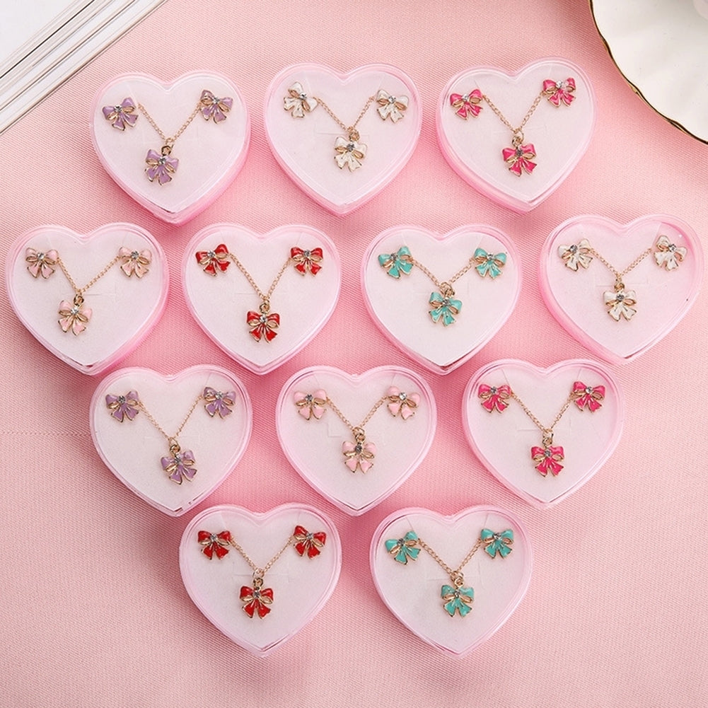 Cute Butterfly Bowknot Beetle Toddler Girls Necklace Ear Studs Jewelry Set Gift Image 10