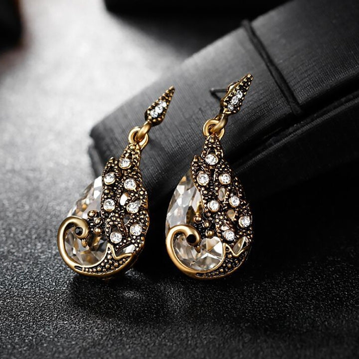 3Pcs Rhinestone Earrings Jewelry Fake Gemstone Peacock Pendant Fashion Necklace Image 9