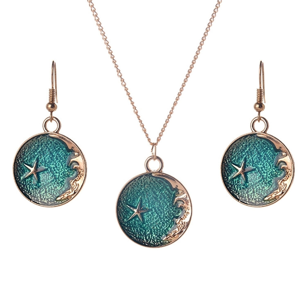 Chic Round Planet Hook Earrings Necklace Women Girls Jewelry Set Birthday Gift Image 11