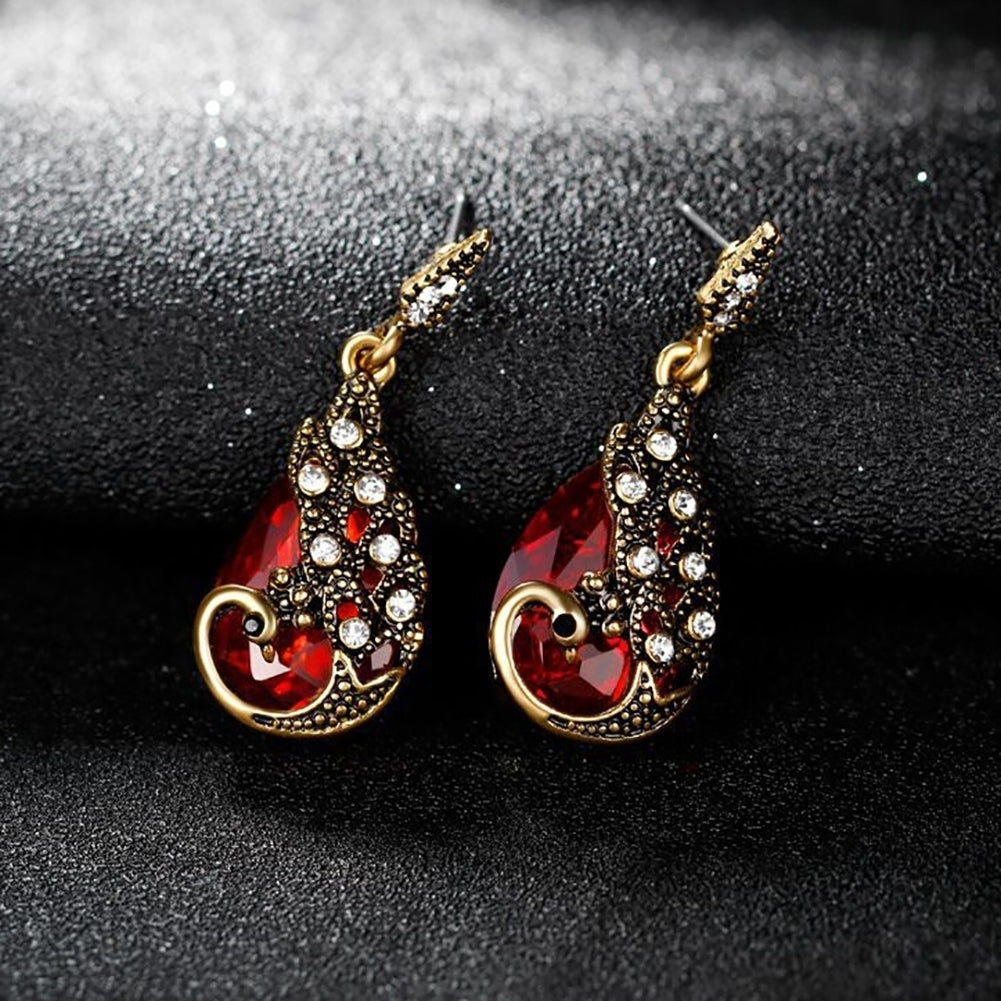 3Pcs Rhinestone Earrings Jewelry Fake Gemstone Peacock Pendant Fashion Necklace Image 11