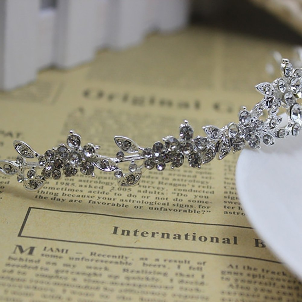 Elegant Rhinestone Bridal Women Jewelry Set Earrings Necklace Head Chain Tiara Image 12