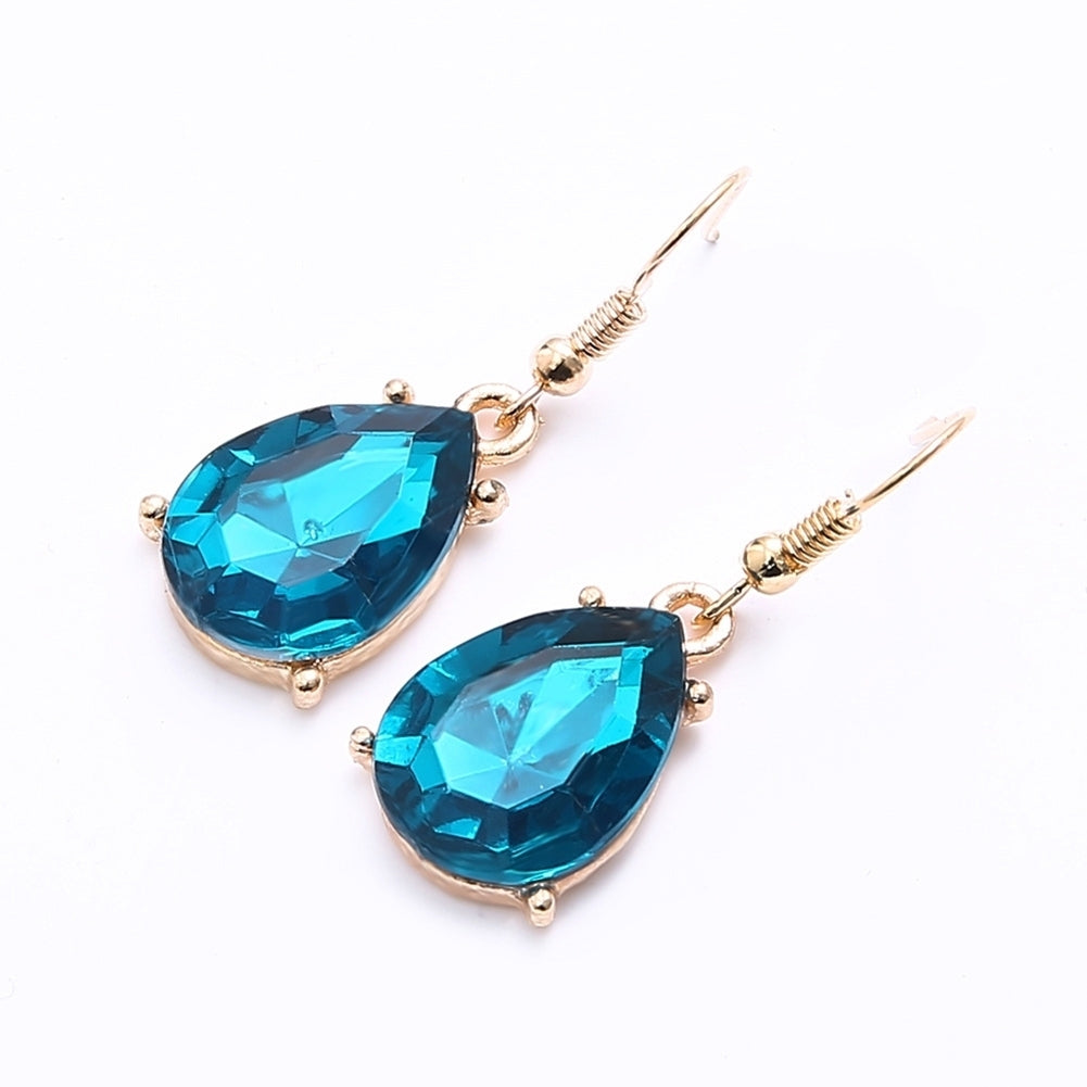 2Pcs Teardrop Rhinestone Statement Bib Necklace Earrings Bridal Jewelry Gift Image 9