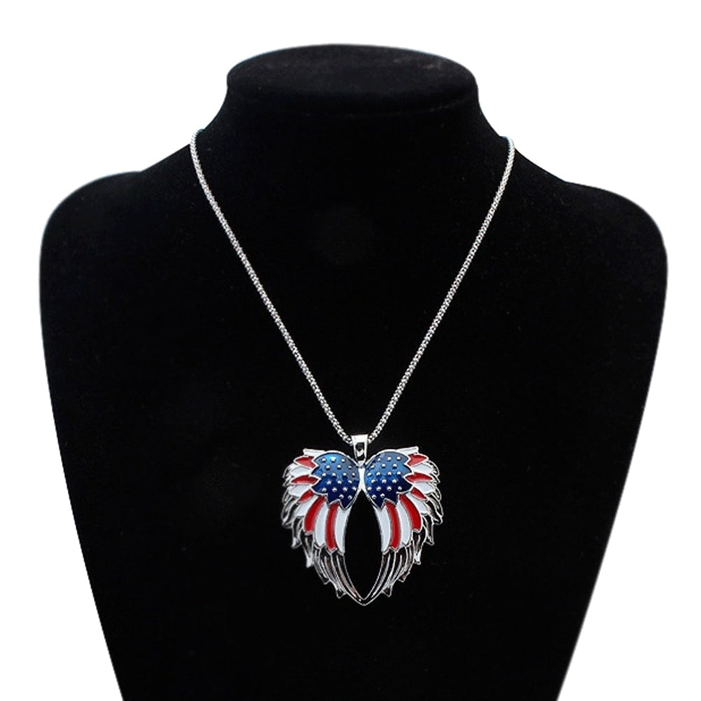 Independence Day USA Flag Patriotic Wings Women Necklace Earrings Jewelry Set Image 10