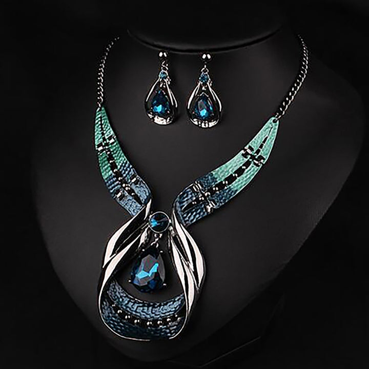 3Pcs Jewelry Set Adjustable Birthday Gift Anti-fade Teardrop Necklace Drop Earrings Jewelry Set for Wedding Image 4