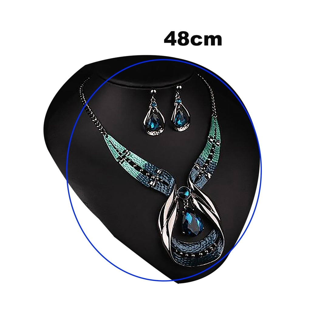 3Pcs Jewelry Set Adjustable Birthday Gift Anti-fade Teardrop Necklace Drop Earrings Jewelry Set for Wedding Image 4