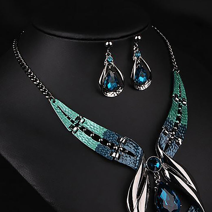 3Pcs Jewelry Set Adjustable Birthday Gift Anti-fade Teardrop Necklace Drop Earrings Jewelry Set for Wedding Image 7