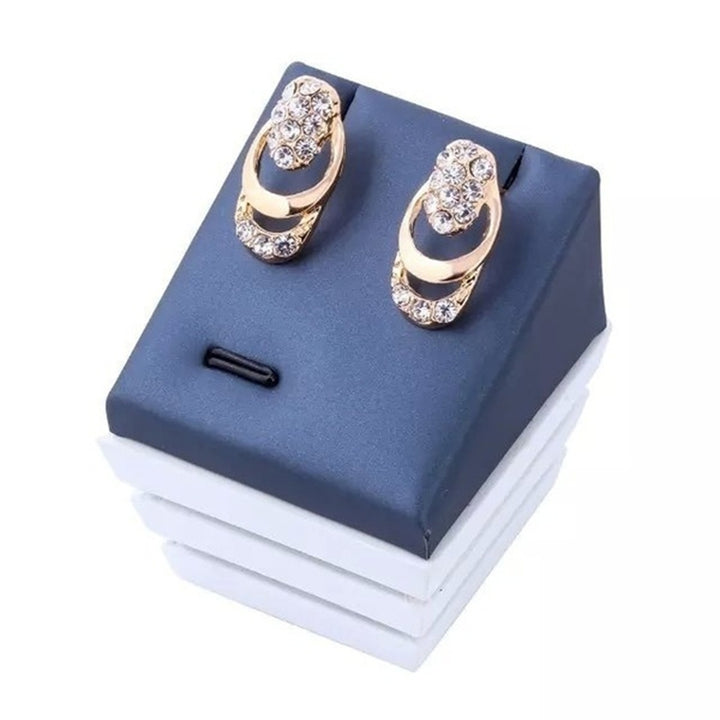 Luxury Rhinestone Necklace Bracelet Earrings Ring Bridal Wedding Jewelry Set Image 3