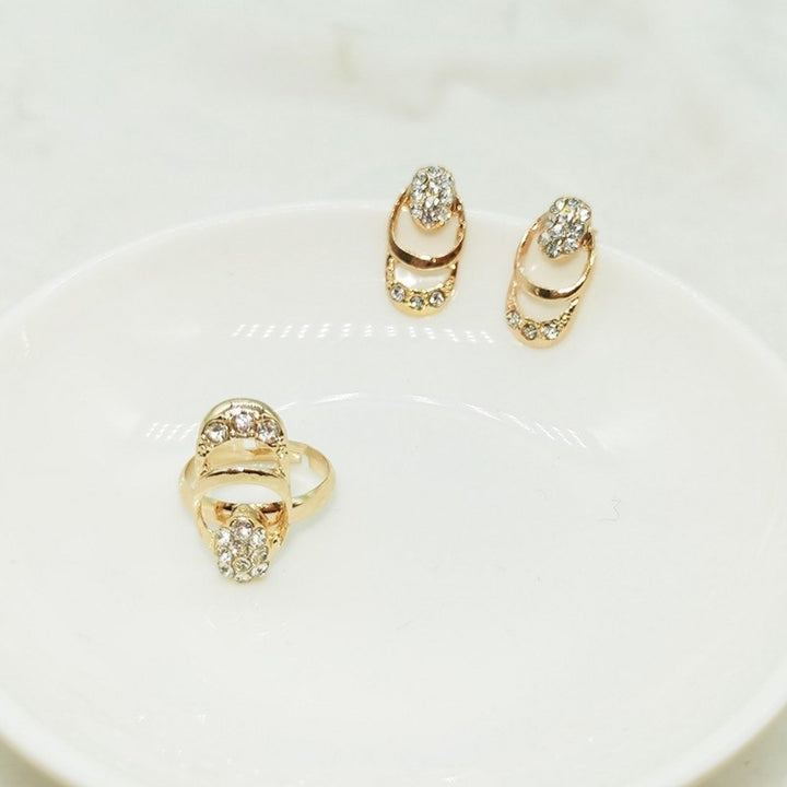Luxury Rhinestone Necklace Bracelet Earrings Ring Bridal Wedding Jewelry Set Image 10