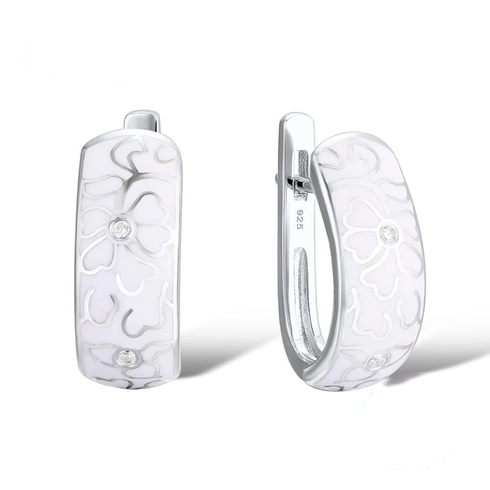 Women Rhinestone Flower Round Pendant Chain Necklace Huggie Earrings Finger Ring Image 2