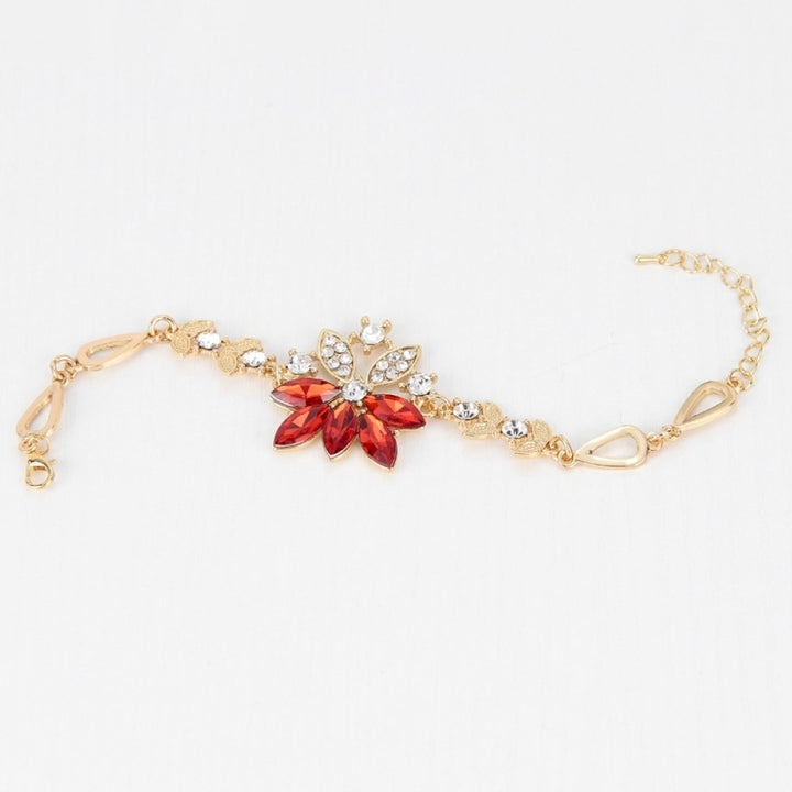 Women Rhinestone Grape Pendant Necklace Stud Earrings Ring Bracelet Jewelry Set Image 10