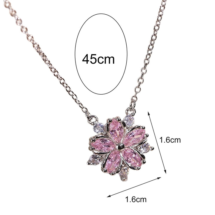 Women Necklace Double Layers Flower Cubic Zirconia Jewelry Shiny Simple All Match Stud Earrings Ring Necklace for Image 11