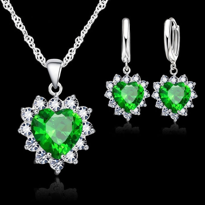 1 Set Exquisite Heart Shape Women Necklace Stylish Modern Style Alloy Dangle Earring for Girls Image 10