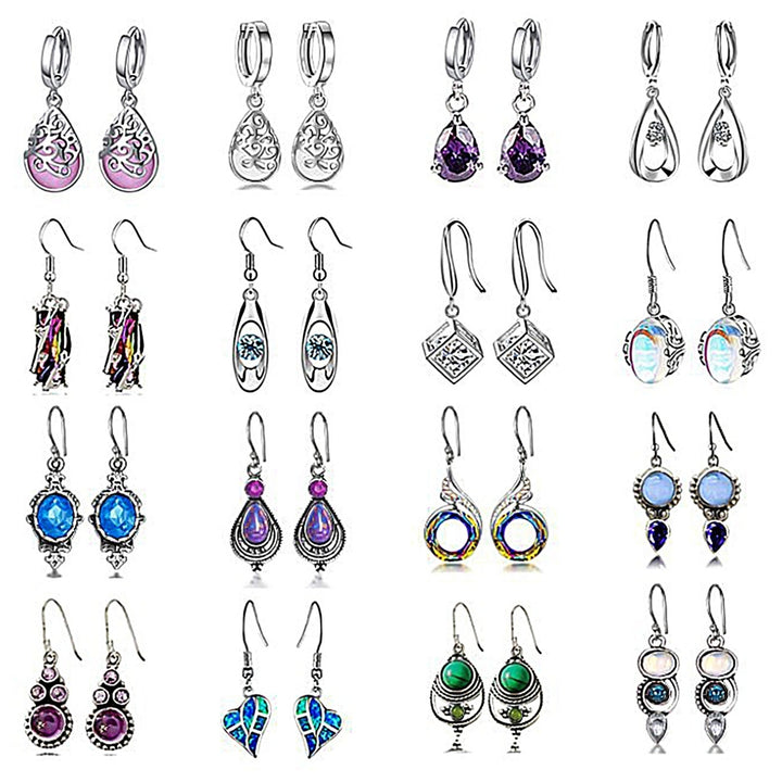 16 Pair Bohemia Women Teardrop Drop Dangle Earring Fashion Jewelry Accessories Image 11