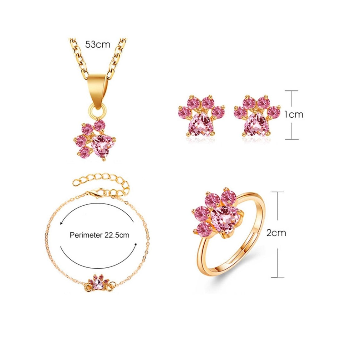 1 Set Stud Earrings Exquisite Workmanship Anti-allergy Alloy Decorative Earrings Necklace Bracelet Ring for Party Image 4