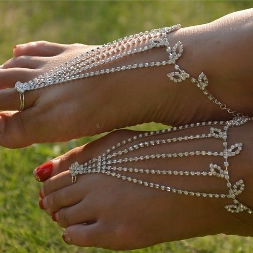 1Pc Barefoot Sandals Foot Wedding Party Jewelry Beach Dancing Ankle Chain Image 4