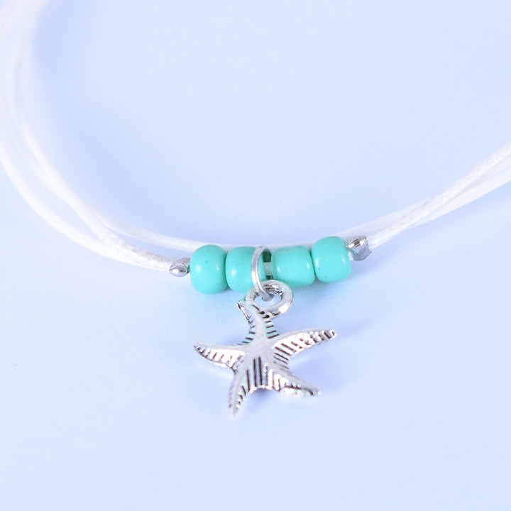 Boho Multi-layer Sea Star Pendant Beads Adjustable Anklet Women Jewelry Bracelet Image 8