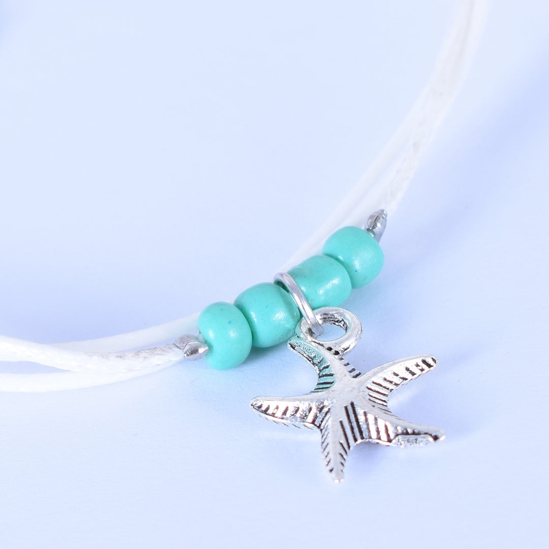 Boho Multi-layer Sea Star Pendant Beads Adjustable Anklet Women Jewelry Bracelet Image 9