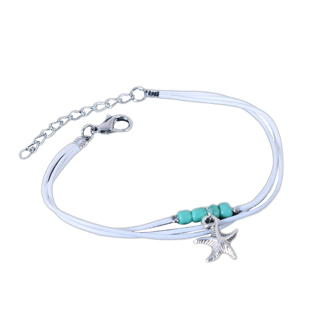 Boho Multi-layer Sea Star Pendant Beads Adjustable Anklet Women Jewelry Bracelet Image 10