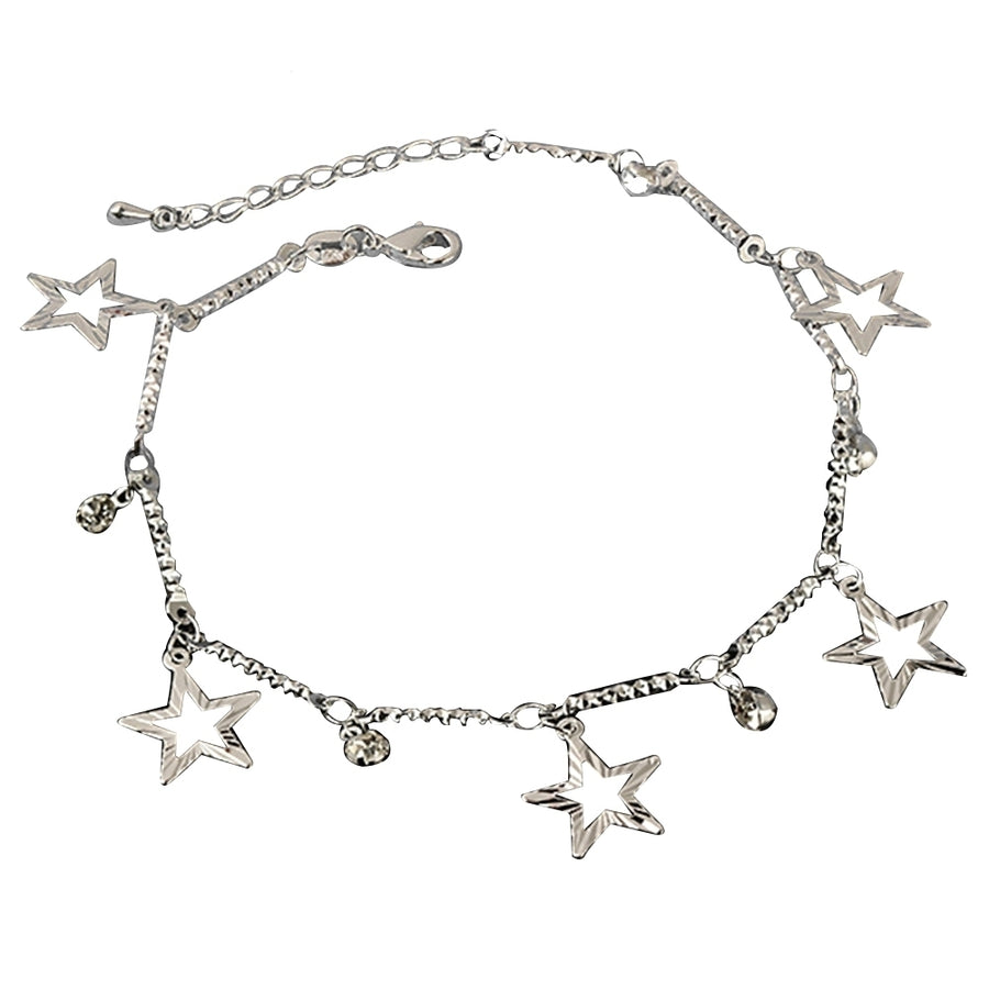 Fashion Women Pentagram Star Bell Charm Anklet Foot Chain Ankle Bracelet Gifts Image 1