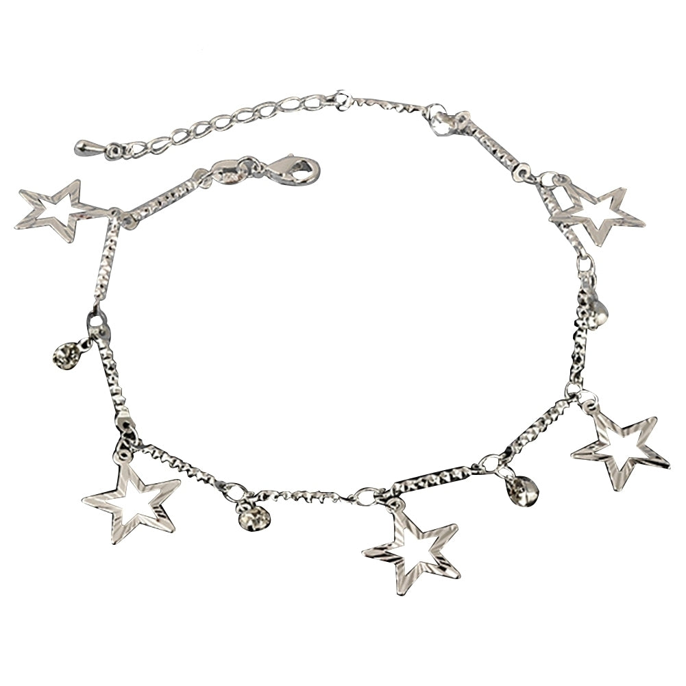 Fashion Women Pentagram Star Bell Charm Anklet Foot Chain Ankle Bracelet Gifts Image 1