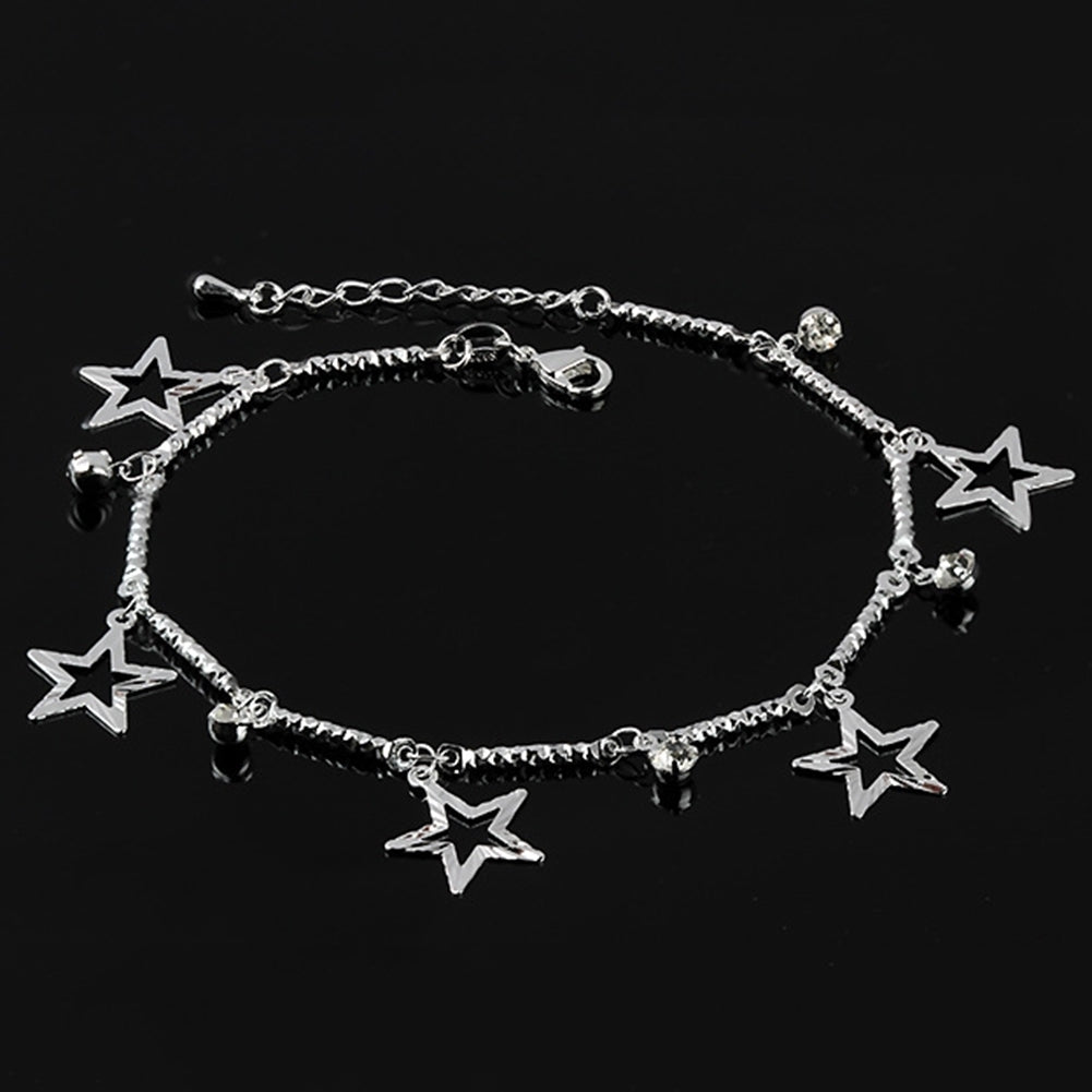 Fashion Women Pentagram Star Bell Charm Anklet Foot Chain Ankle Bracelet Gifts Image 4