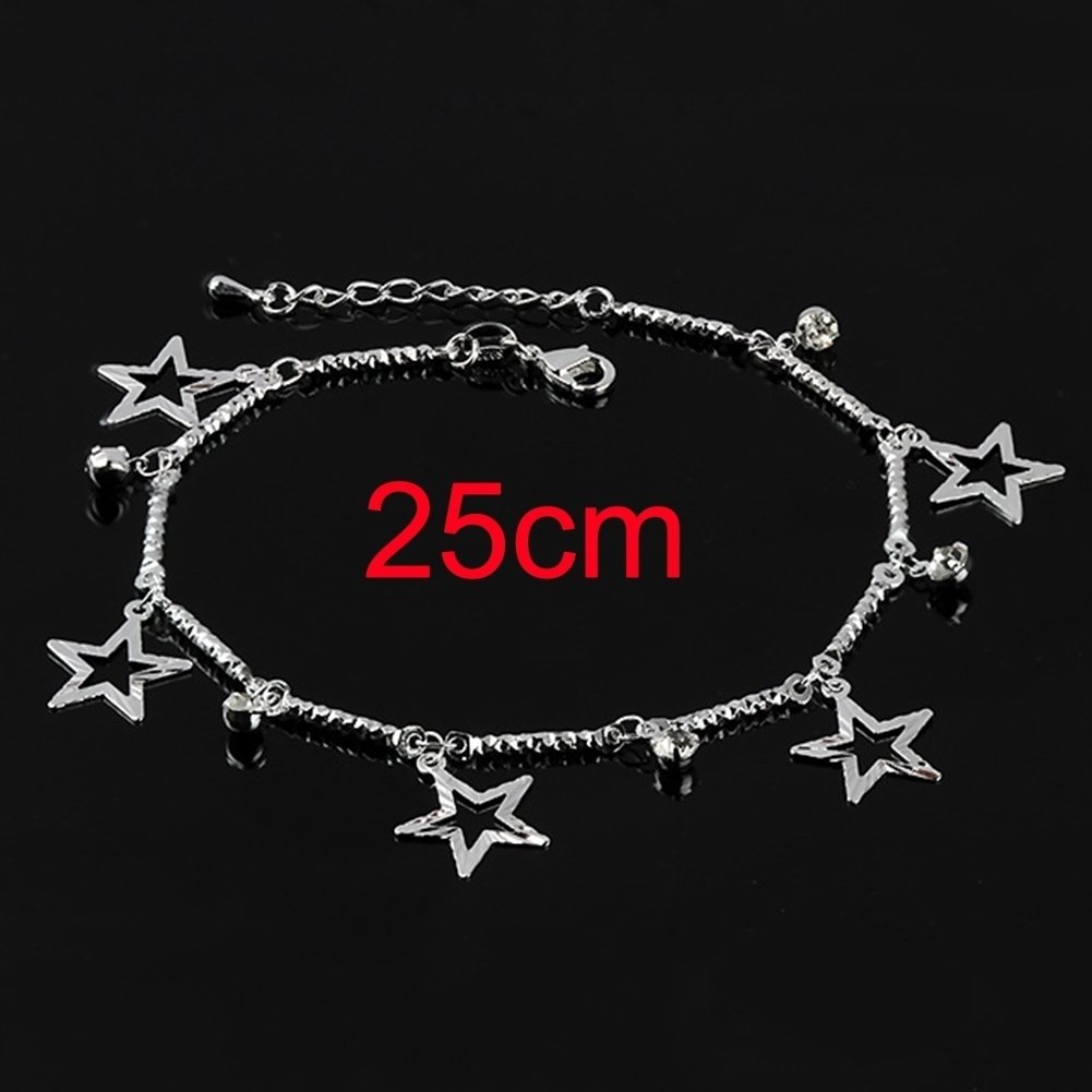 Fashion Women Pentagram Star Bell Charm Anklet Foot Chain Ankle Bracelet Gifts Image 7