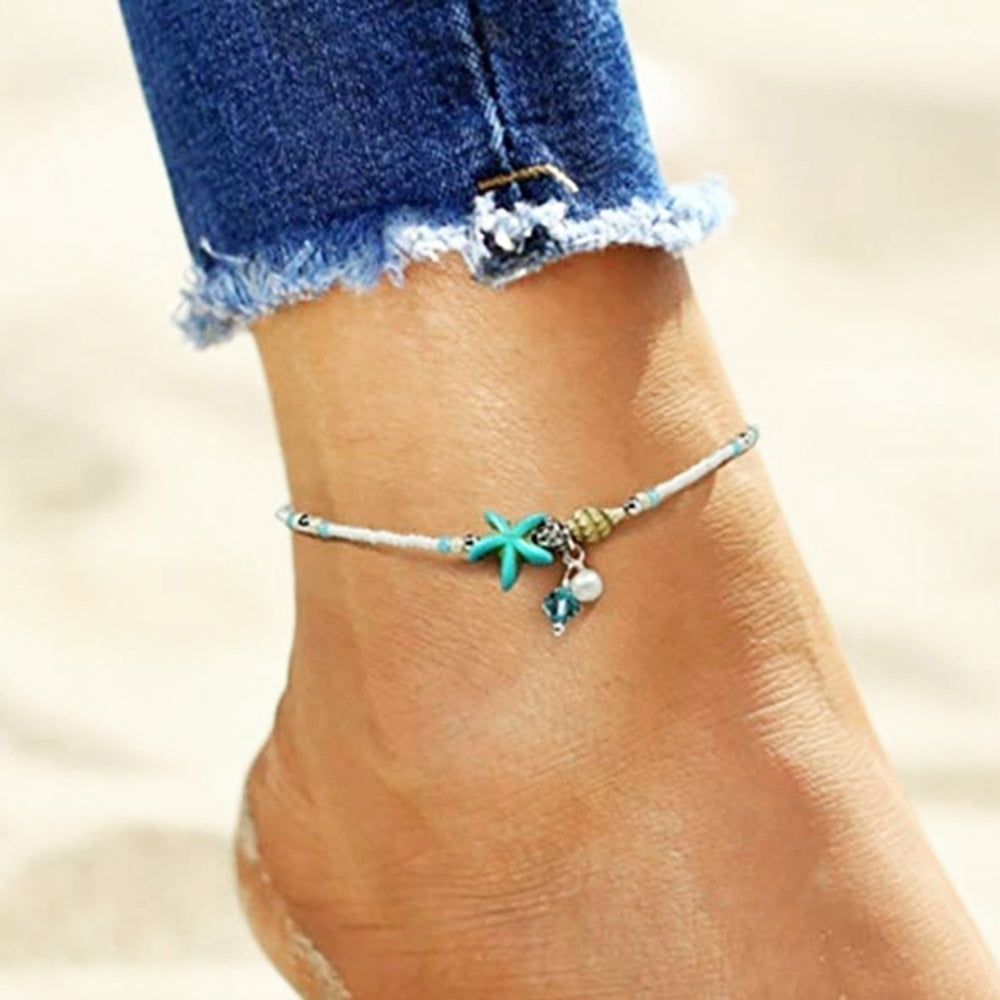 Women Girl Seashell Charm Ankle Bracelet Foot Chain Anklet Beach Jewelry Gift Image 2