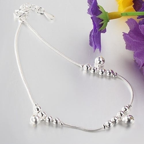 Women Fashion 3Pcs Bells 12 Beads Luxury Chain Ankle Bracelet Beach Anklet Image 4