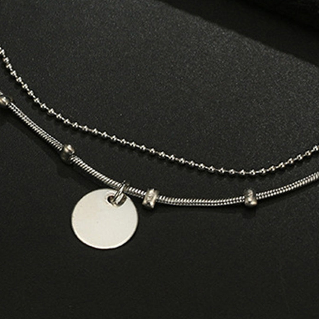 Double Layered Round Pendant Women Anklet Alloy Adjustable Exquisite Chain Anklet Foot Jewelry Image 10