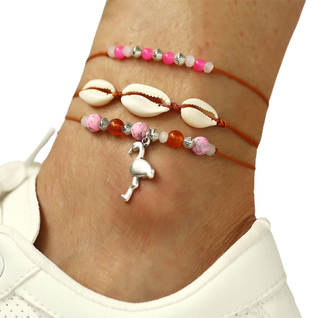2Pcs/3Pcs Starfish Multilayer Women Anklets Retro Beads Shell Sea Turtle Anklets Foot Jewelry Image 4