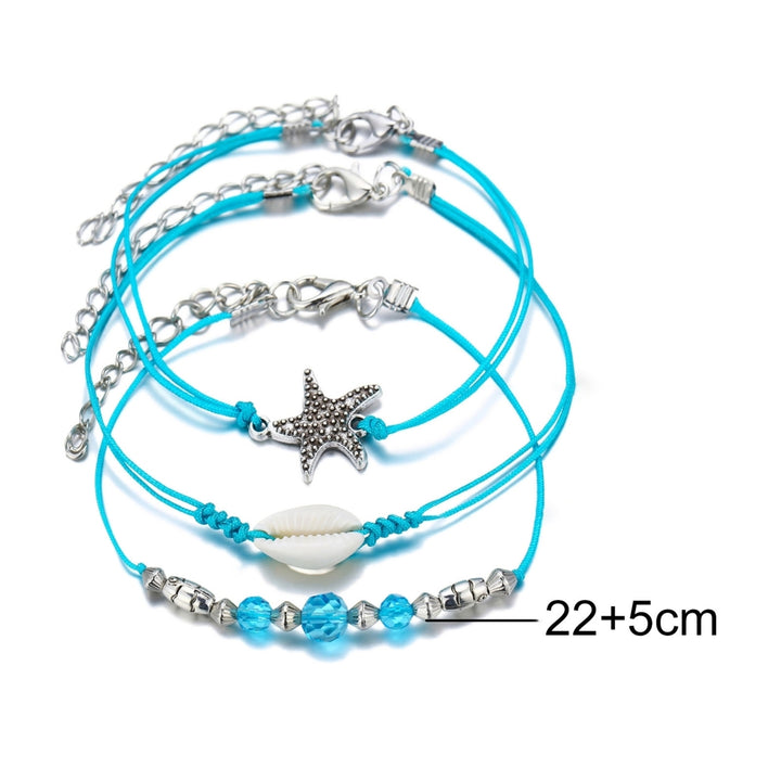 2Pcs/3Pcs Starfish Multilayer Women Anklets Retro Beads Shell Sea Turtle Anklets Foot Jewelry Image 11