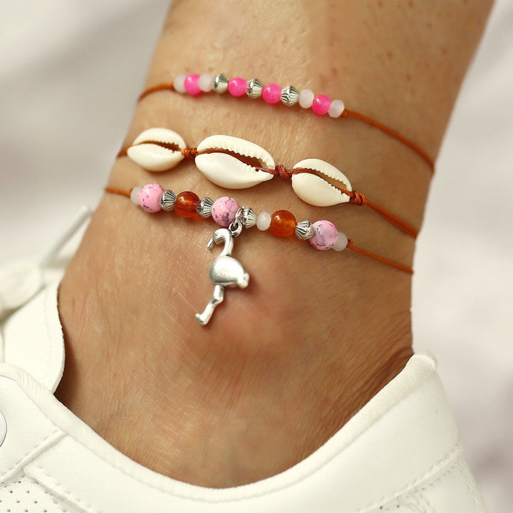 2Pcs/3Pcs Starfish Multilayer Women Anklets Retro Beads Shell Sea Turtle Anklets Foot Jewelry Image 12