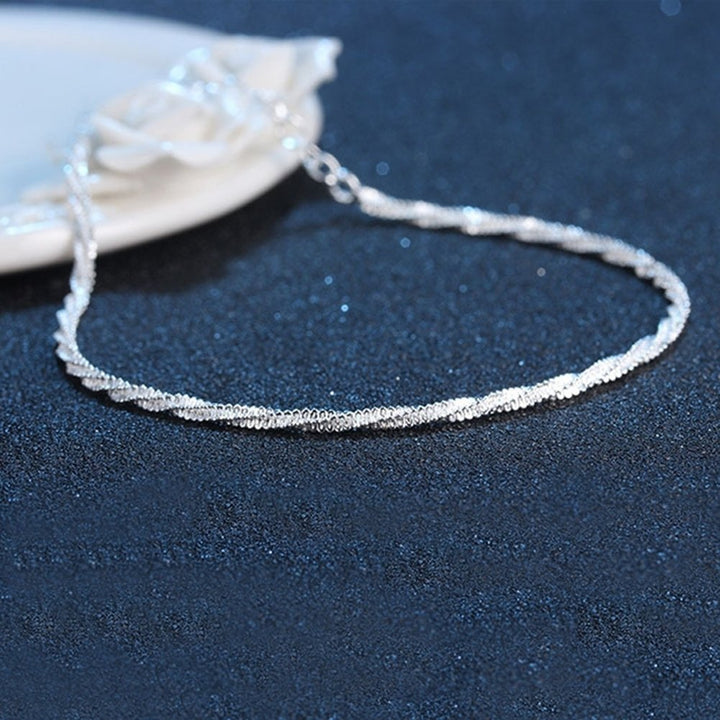 Fashion Women Silver Plated Twist Anklet Foot Chain Bracelet Beach Jewelry Gift Image 1