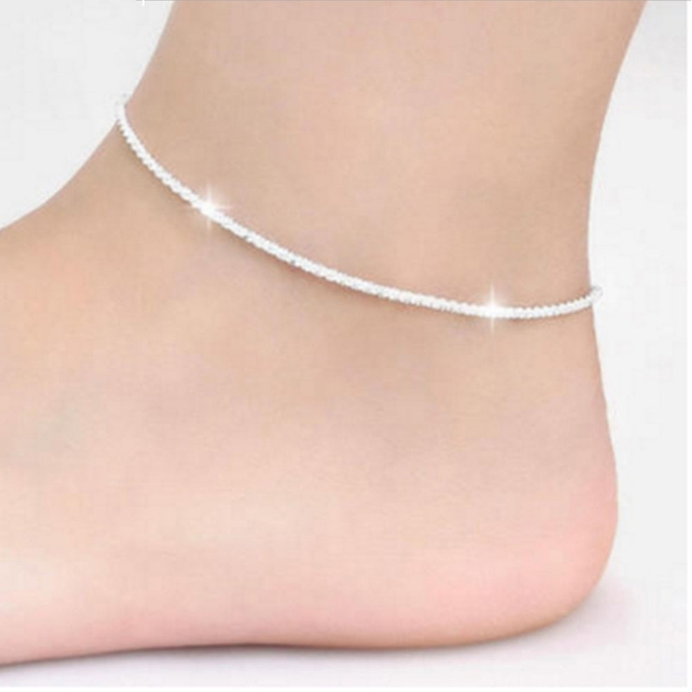 Fashion Women Silver Plated Twist Anklet Foot Chain Bracelet Beach Jewelry Gift Image 3