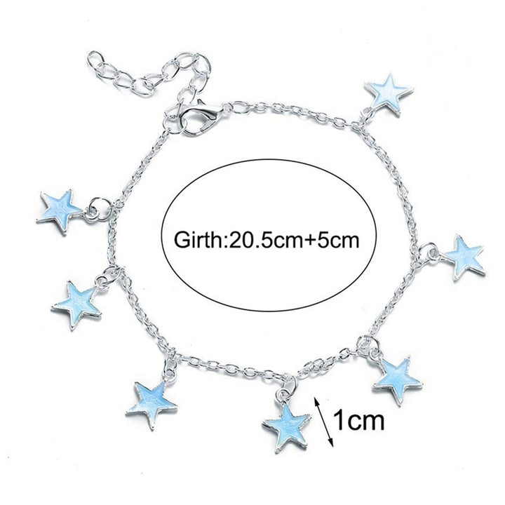 Women Elegant Beach Luminous Blue Star Pendant Anklets Bracelets Jewelry Gift Image 3