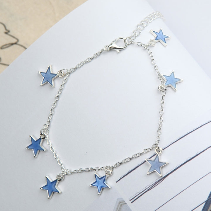 Women Elegant Beach Luminous Blue Star Pendant Anklets Bracelets Jewelry Gift Image 4