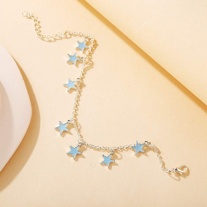 Women Elegant Beach Luminous Blue Star Pendant Anklets Bracelets Jewelry Gift Image 8