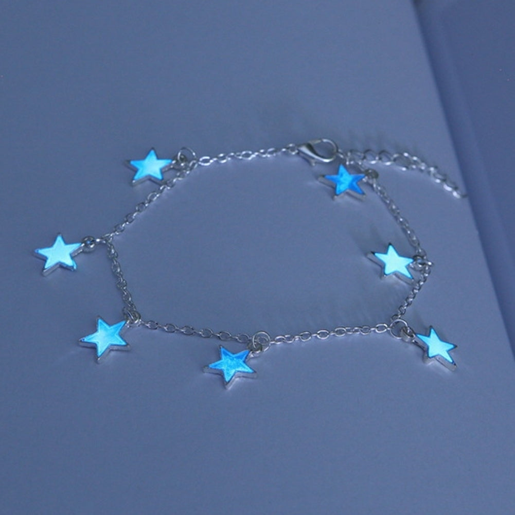 Women Elegant Beach Luminous Blue Star Pendant Anklets Bracelets Jewelry Gift Image 9