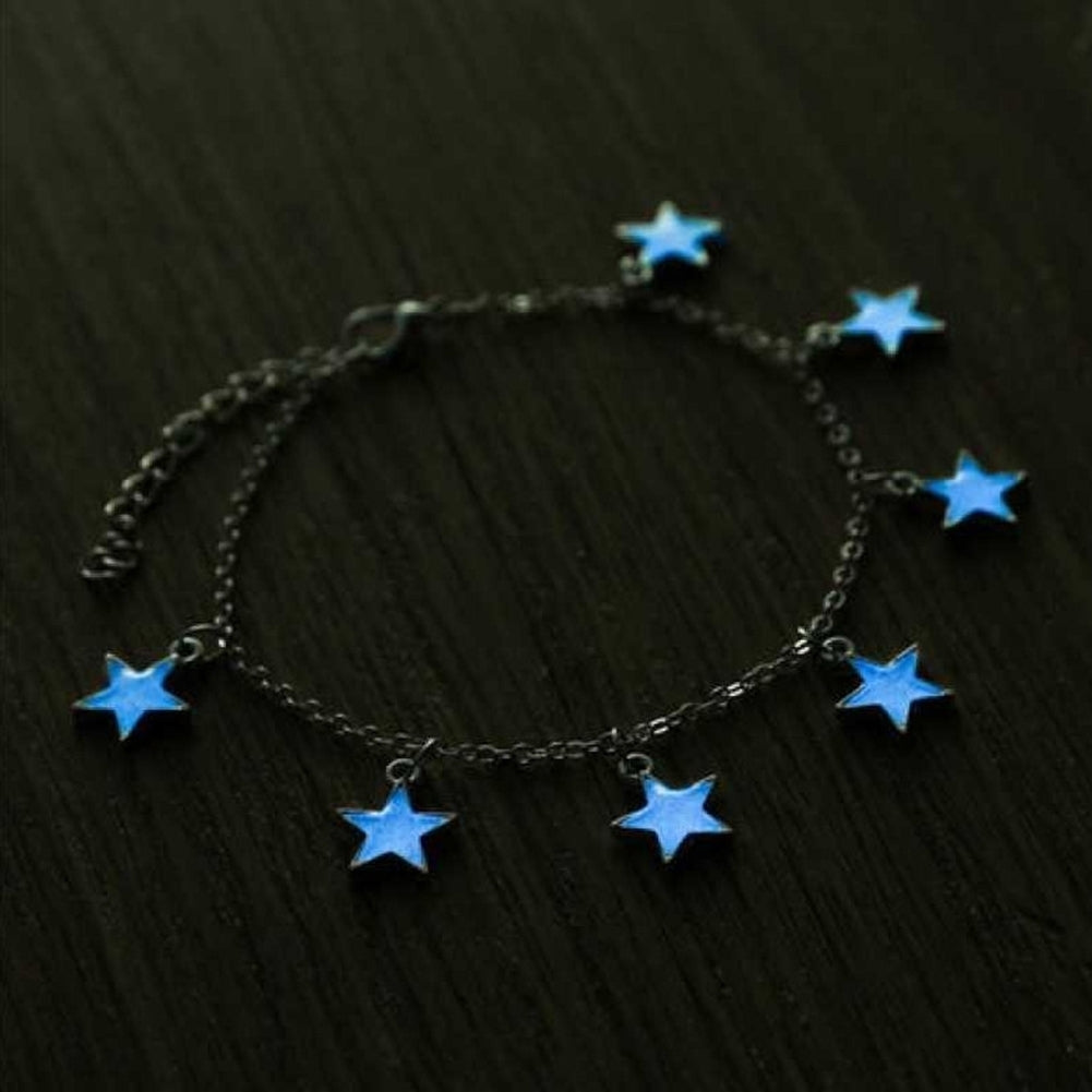 Women Elegant Beach Luminous Blue Star Pendant Anklets Bracelets Jewelry Gift Image 11