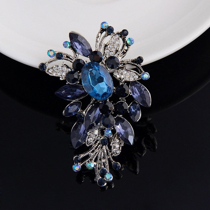 Womens Flower Shape Alloy Glass Clothes Sweater Scarf Brooch Pin Jewelry Gift Image 1