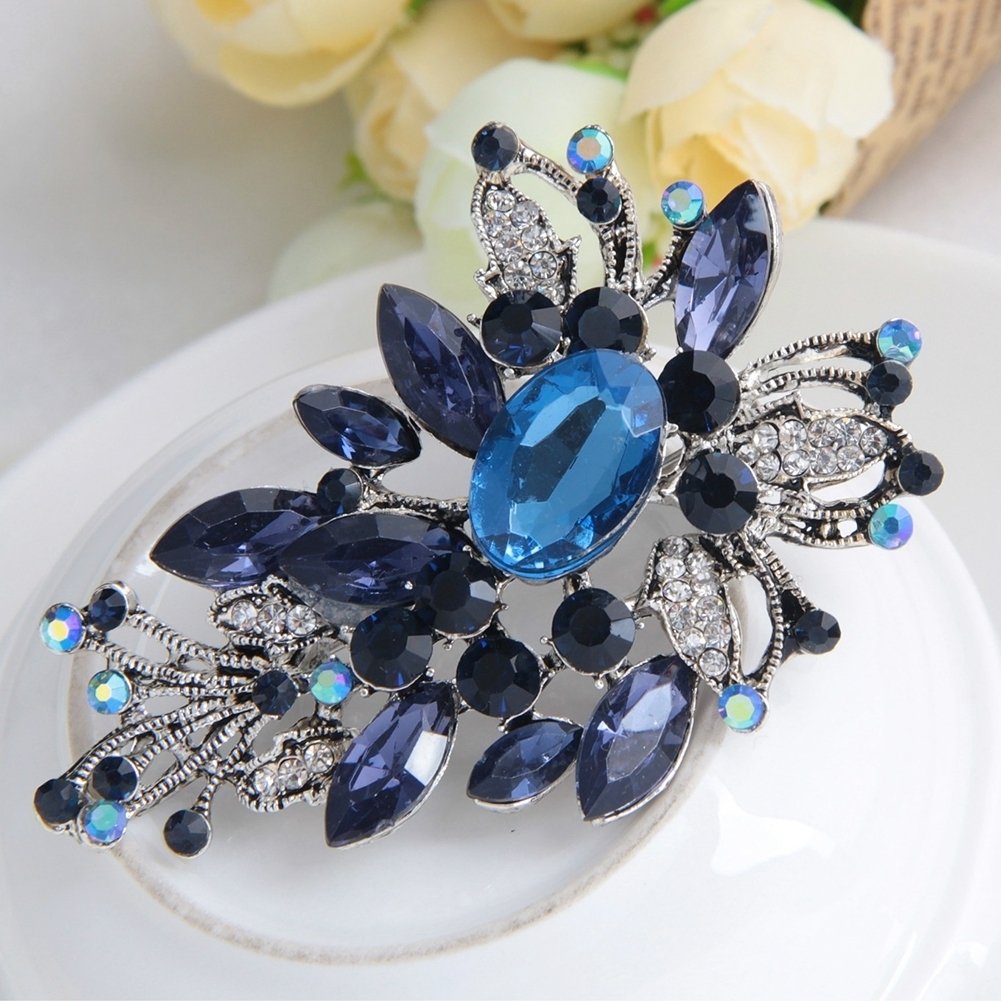 Womens Flower Shape Alloy Glass Clothes Sweater Scarf Brooch Pin Jewelry Gift Image 4