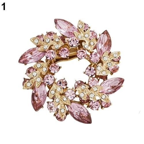 1 Pc Fashion Ladies Rhinestone Flower Bouquet Brooch Pin Scarf Bag Jewelry Charm Image 2