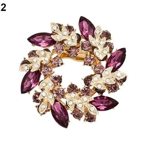 1 Pc Fashion Ladies Rhinestone Flower Bouquet Brooch Pin Scarf Bag Jewelry Charm Image 1