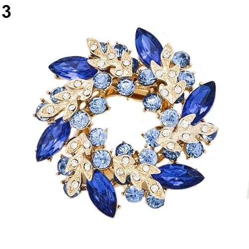1 Pc Fashion Ladies Rhinestone Flower Bouquet Brooch Pin Scarf Bag Jewelry Charm Image 1