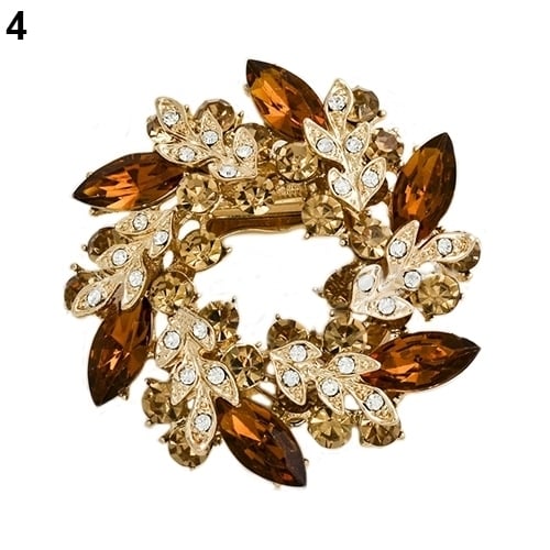 1 Pc Fashion Ladies Rhinestone Flower Bouquet Brooch Pin Scarf Bag Jewelry Charm Image 1